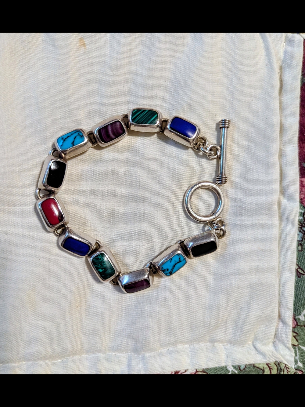 Multicolor Semi-Precious Stone Toggle Bracelet -This Is Silpada Women Jewelry